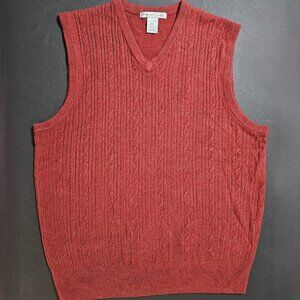 Vintage Geoffrey Beene V-Neck Lightweight Cable Knit Vest Size M